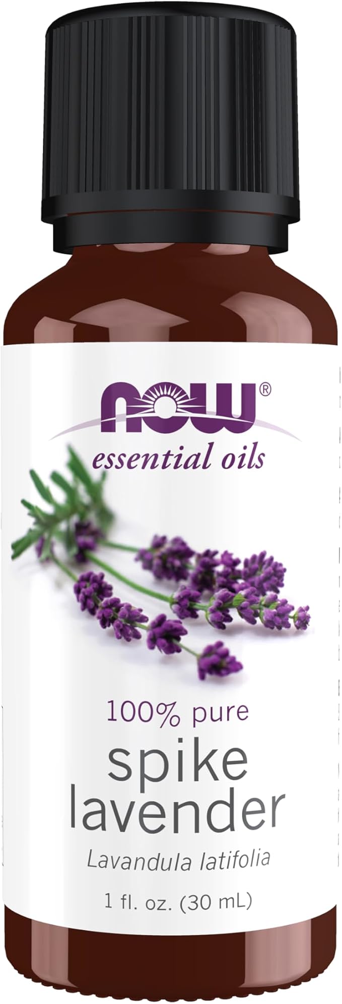 NOW Essential Oils, Spike Lavender, Floral Aromatherapy Scent, Steam Distilled, 100% Pure, Vegan, Child Resistant Cap, 1-Ounce