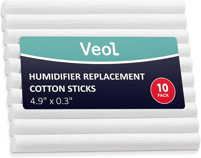Humidifier Cotton Stick Filter Replacement, Portable Refill Sponges, Compatible with H2O, GENIANI, USB, Travel Humidifiers for Office, Car, Bedroom, Small Diffuser (Pack of 10)