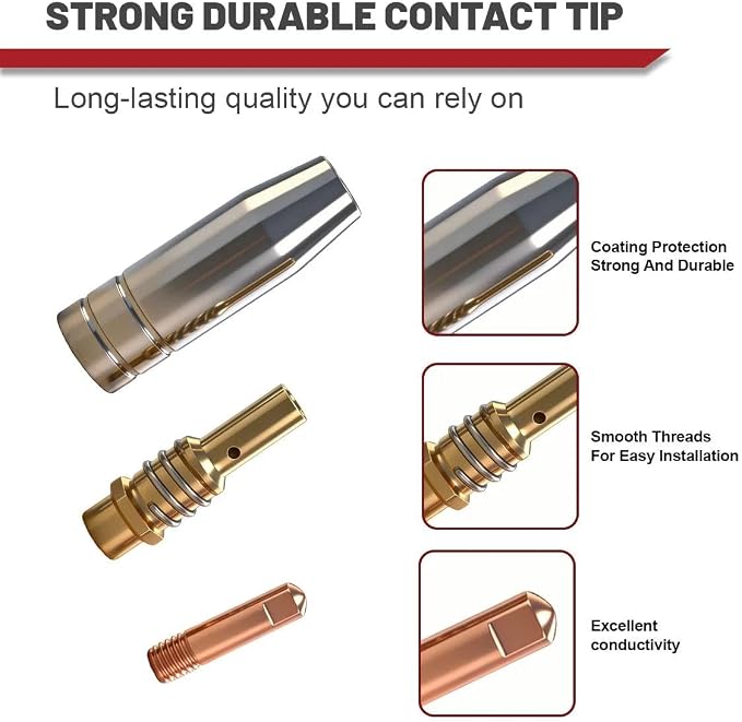 25-PK MIG Gun Consumables Kit fit for Vulcan OmniPro 220 MIGMax 140 215 63616 63617 Welder Gun (25-PK Kit, includes .030 tips)
