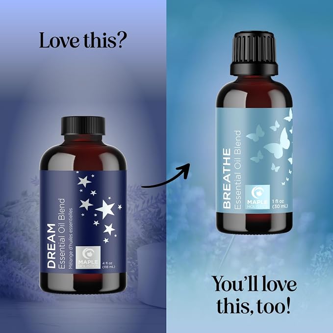 Sleep Essential Oil Blend for Diffuser - Dream Essential Oils for Diffusers Aromatherapy and Relaxation with Clary Sage Ylang-Ylang Roman Chamomile and Lavender for Sleep Time Support (4 Fl Oz)