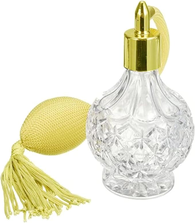 BOGZON 80ml Clear Crystal Vintage Style Perfume Bottle Gold Long Spray Tassels Atomizer Pump Refillable Glass Bottles Makeup Tool