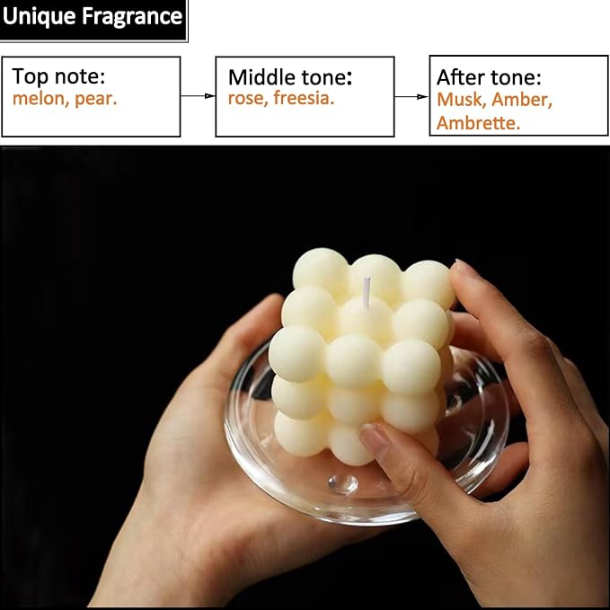 Stress Relief Candles Set, Lavender Scent Reed Diffuser, Bubble Candle, Plant Essential Oil Candle for Valentine Birthday Mother's Thanksgiving Day Present
