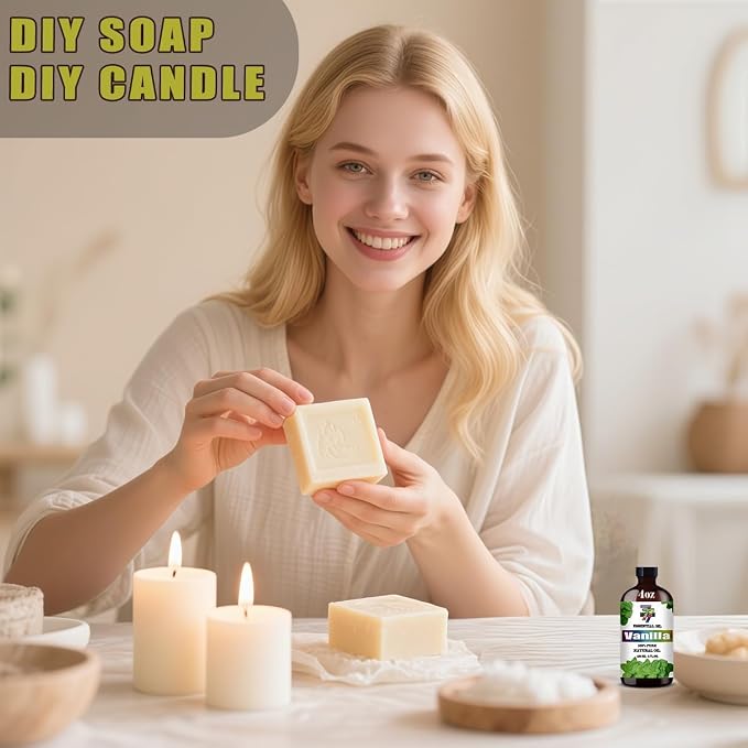 Vanilla Essential Oil, Vanilla Oils, for Diffuser, DIY Candles, Soap, Humidifier, Bedroom, Home, Gift, Essential Oil, GV77ZF Vanilla Fragrance Oil - 4 fl oz (120 ml)
