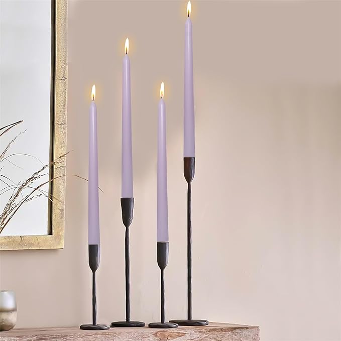 Dripless Candles Scent Candle Sticks,Gedengni 10 Inch Purple Candlesticks Scented Tapered Candle Lavender Long Taper Candles for Dinner Decor Housewarming Gift Idea,4pcs (8D4PC-PURPLE)