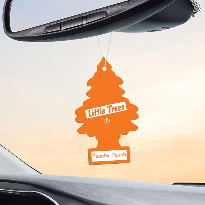 Little Trees Cardboard Hanging Car, Home & Office Air Freshener, Peachy Peach (Pack of 6)