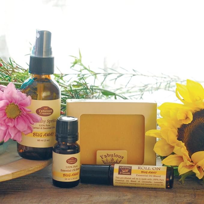 Fabulous Frannie Bug Away Essential Oil Blend Roll-On Made with Pure Essential Oils 10 ml
