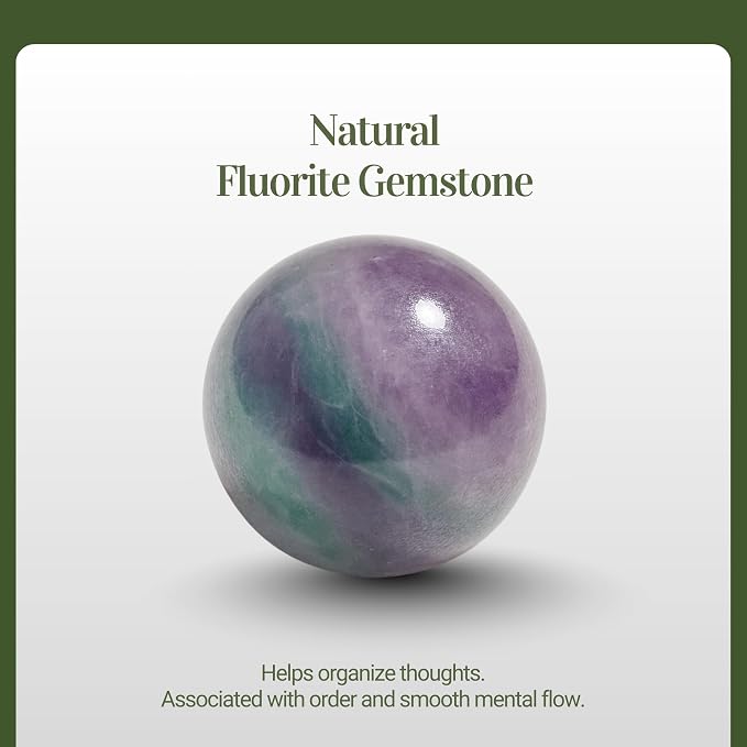 BodyJ4You Rosemary + Eucalyptus Essential Oil Roll On Duo - Pure 100% USDA Organic MCT Coconut Oil - Amethyst and Fluorite Stone Rollers - Scalp Massage Focus Breathwork Cooling Temples Chest Wrist -