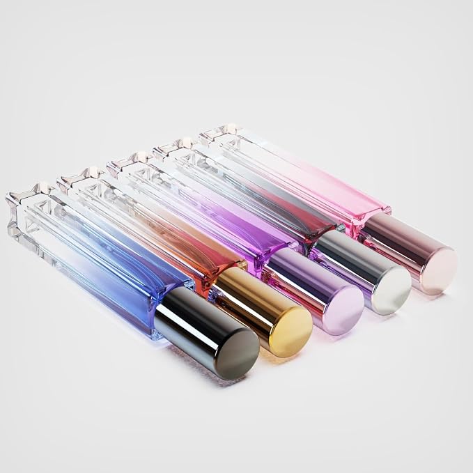 Travel Perfume Bottle Refillable 10ml (5 PCS), Cologne Sprayer Mini, Perfume Atomizer Empty Small，Containers For Toiletries (Pink (Square))
