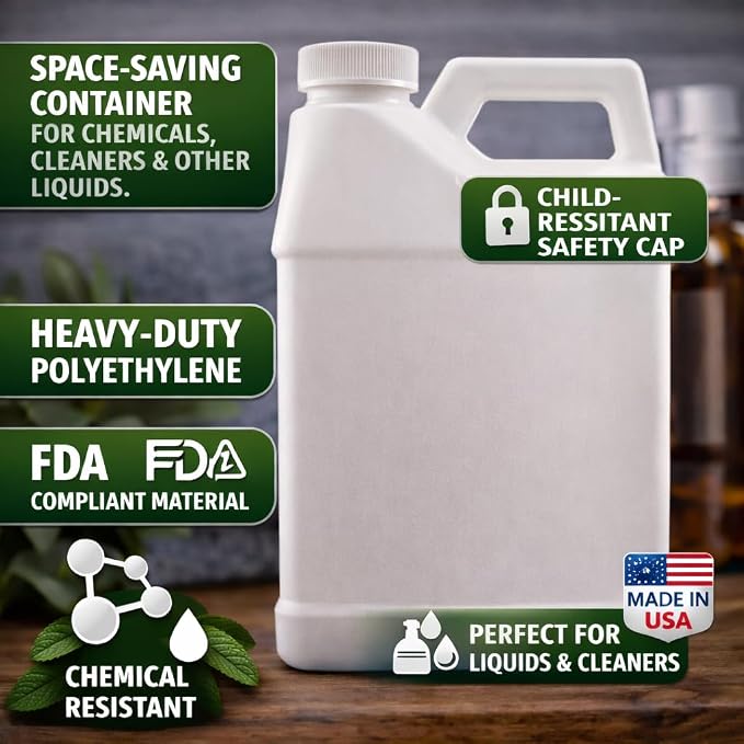 GreenHealth Peppermint Essential Oil – 16 fl oz | 100% Pure & Uncut | Heavy-Duty Plastic Jug | FDA Compliant, Space-Saving Container | for Aromatherapy, Soap, Candles, Cleaning, DIY