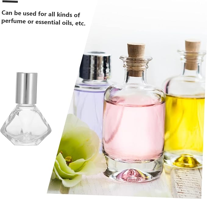 DOITOOL 12pcs Roll Glass Roller Bottle Perfume Essential Oil Tube Vial Roller Ball Bottle Pack Toiletries