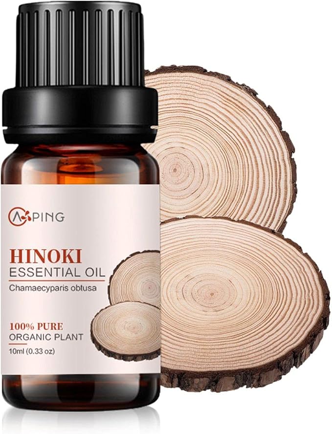 Hinoki Essential Oil - 100% Pure Organic Natural Plant (Chamaecyparis obtusa) Hinoki Oil for Diffuser, Aroma, Spa, Massage, Yoga, Perfume, 0.33oz