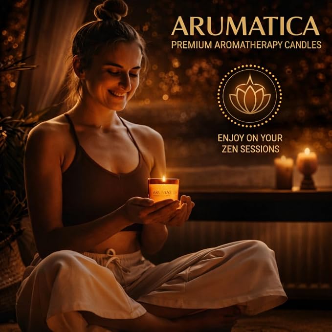 Premium Aromatherapy Candle Set | Stress Relief Soy Wax Candles with Relaxing Scents | Scented Candles for Home Yoga, Meditation & Spa | Luxury Candle Gift Set (4 Pack, 5oz Each) Total 20oz