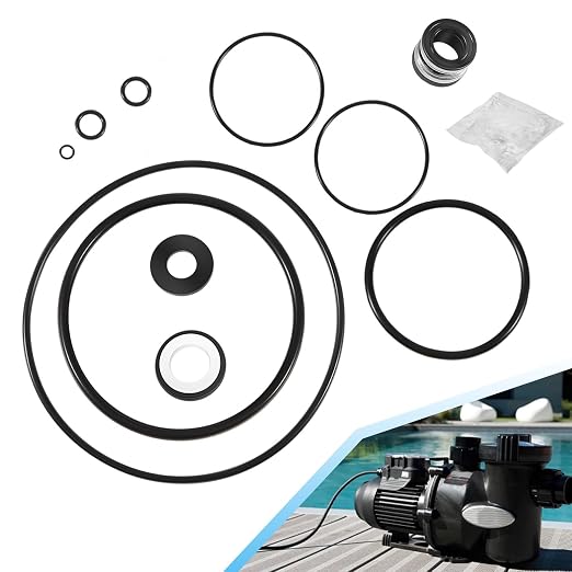 O-Ring Rebuild Repair Kit for Jandy Zodiac FHPF, FHPM, FloPro & VS FloPro Series Pool Pump, (Diffuser/Impeller/Backplate/Tail Piece Union/Trap Lid/Drain Plug) O-Rings/Water Slinger/PS-3890 Shaft Seal