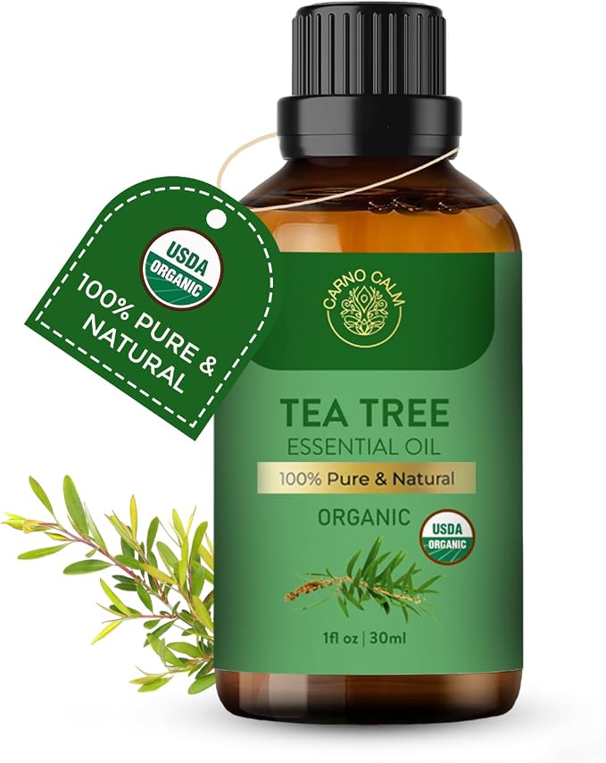 Tea Tree Essential Oil | USDA Certified Organic Tea Tree Oil | for Skin and Hair | Undiluted for Aromatherapy & Diffusers | 1 Fl oz