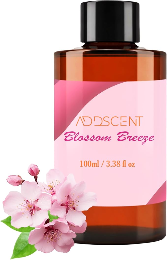 Blossom Breeze Fragrance Oil 100ml for Diffuser, Sweet Fruity and Floral Aroma for Bedroom Living Office Spa, Soft Uplifting Scent with Layered Notes for Cheerful and Welcoming Ambience