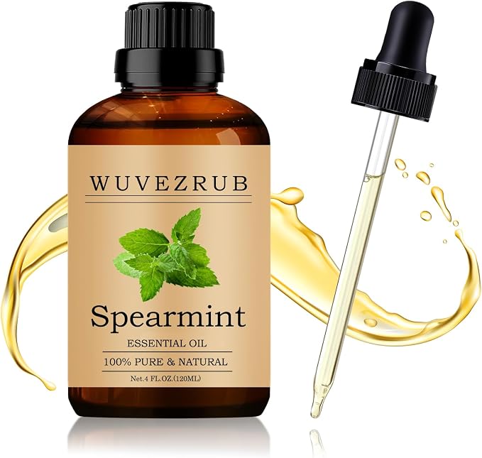 Spearmint Essential Oil 120ML - 100% Pure and Natural Oils for Aromatherapy Diffuser - 4 Fl Oz/Spearmint