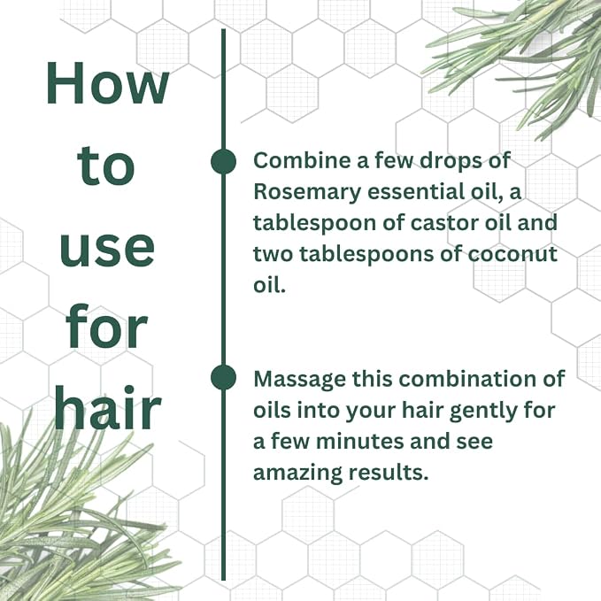 dève herbes Rosemary Essential Oil (Rosmarinus officinalis) Pure | Non-Sticky | Non-Greasy | Lightweight | Men & Women | All Skin Types | Steam Distilled 30ml (1 oz)