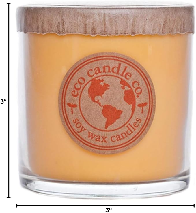 ECO CANDLE CO. Recycled Candle, Citrus Squeeze, 6 oz. - Scents of Orange, Tangerine, Grapefruit, Lemon, & Lime - 100% Soy Wax, No Lead, Kraft Paper Label & Lid, Hand Poured, Midwest Grown Soybeans