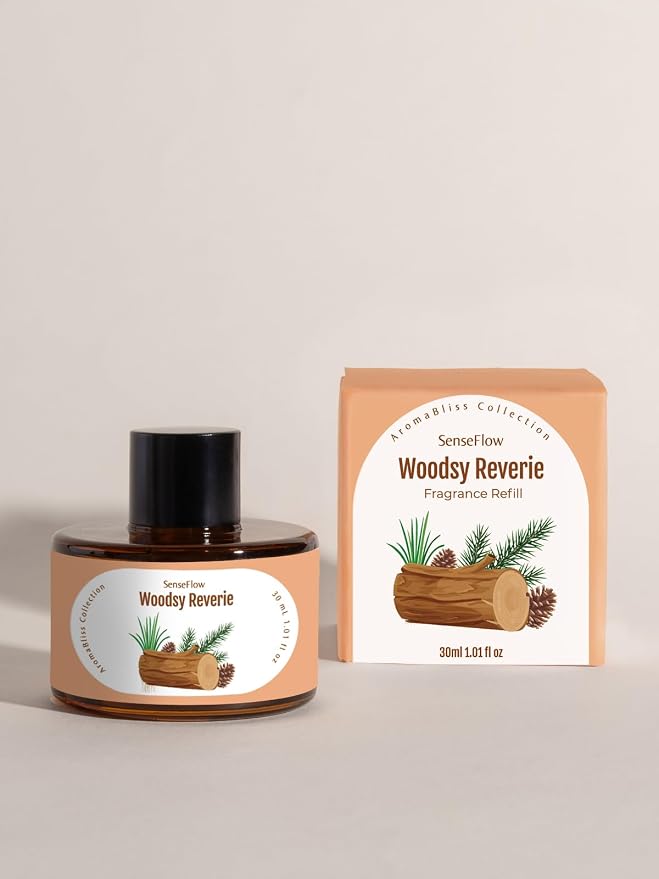 Essential Oil Refill 1.02oz/30ml for SF101/SF101S Waterless Aromatherapy Diffuser, Covers 1000 Sq Ft, 120-Day Natural Scent 1 Pack,Woodsy Reverie