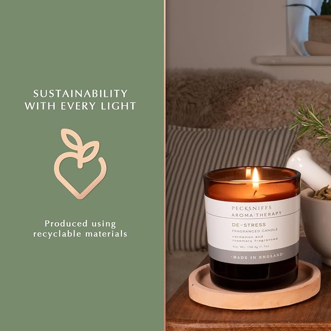 Pecksniff's Amber De-Stress Aroma Therapy Candle | 1 Wick, 184g/6.49oz
