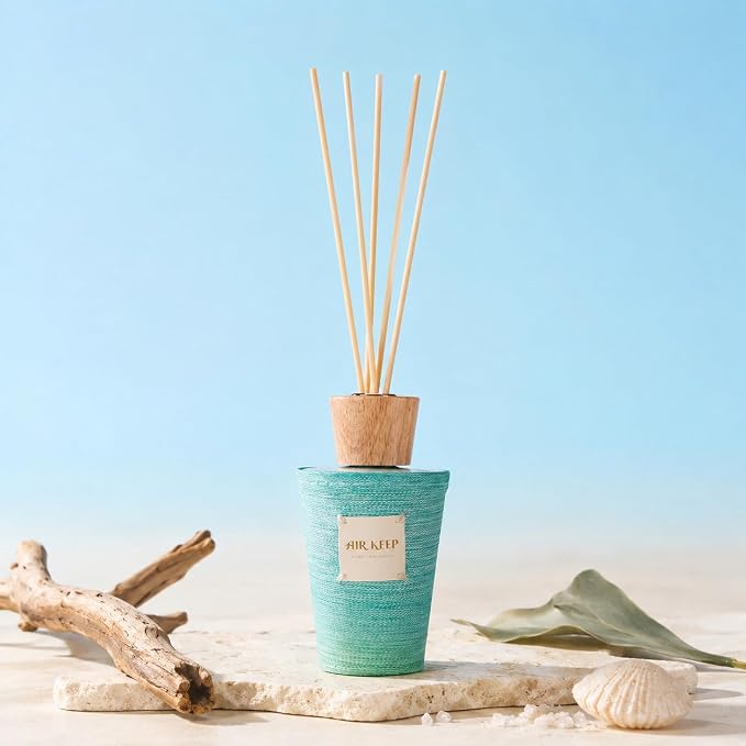 Airkeep Reed Diffuser Set, Ocean Breeze 5.1 fl oz (150 ml), Long Lasting Home Fragrance with Reed Diffuser Sticks, Decorative Room Diffuser for Bathroom, Bedroom, Living Room & Office