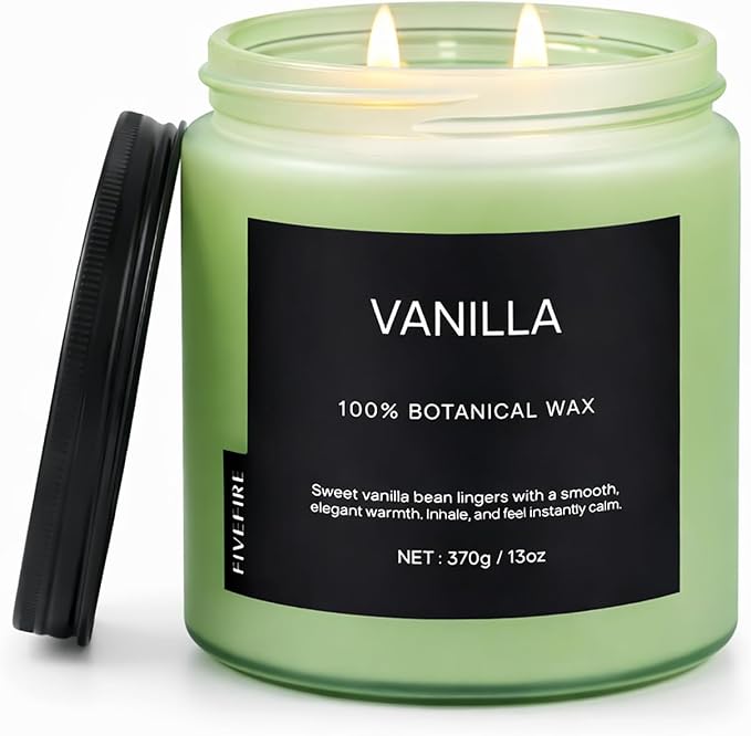 Vanilla Scented Candle, 13oz Soy Wax Candle, 70–80 Hour Burn Time, Warm & Sweet Home Fragrance, Cozy Candle for Relaxation, Gift for Women Men, Bedroom & Self Care Use