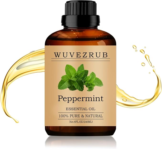 Peppermint Essential Oil 240ML - 100% Pure and Natural Oils for Aromatherapy Diffuser - 8 Fl Oz/Peppermint