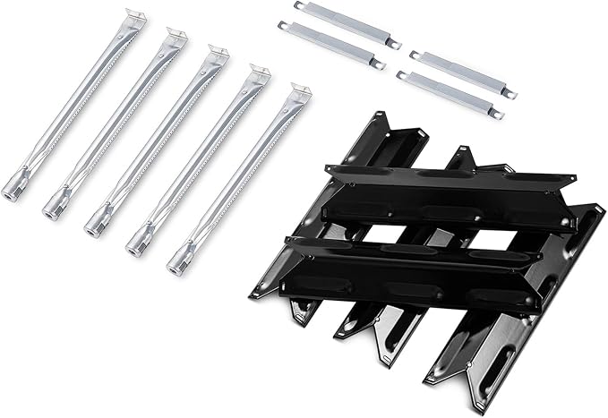 Grill Replacement Parts for BBQ Pro Kenmore 5 Burner 146.47468610 146.23680310 146.47469610 146.23770310 146.16153110 Flame Tamer Heat Plates 40800023 Burner 40700125 Crossover Tubes
