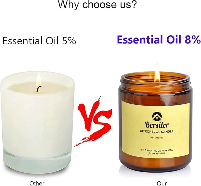 Aromatherapy Candles, Scented Candles, 7 OZ Lemongrass Citronella Candles, Stress Relief and Relax for Home & Bedroom Gift for Women Birthday Christmas, Soy Wax Candle