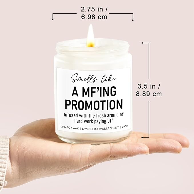 Younift Funny Scented Candles - Congratulations on Your Promotion, New Job Gifts for Women, Men - Job Decorations - 9 oz