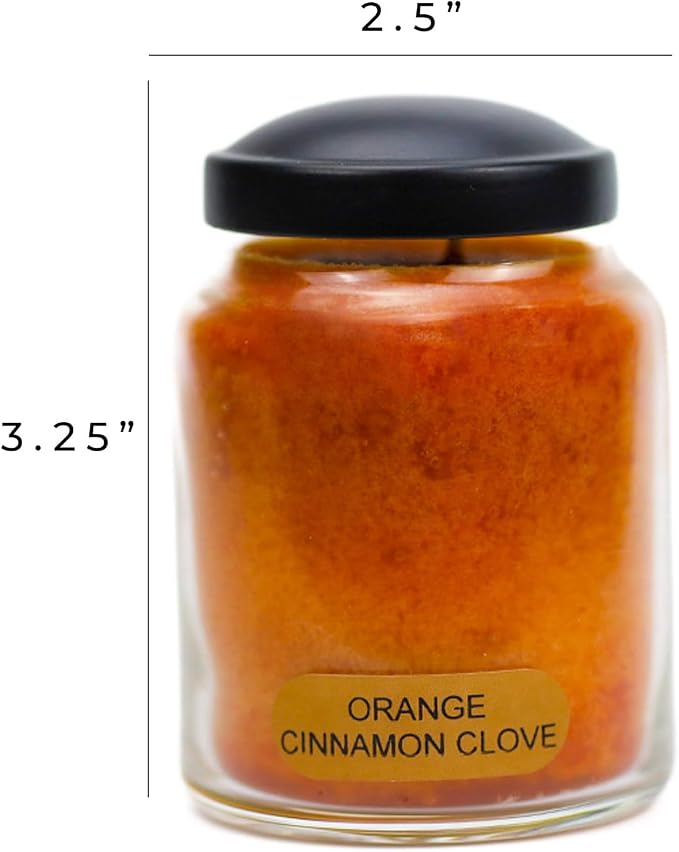 A Cheerful Giver - Orange Cinnamon Clove Baby Scented Glass Jar Candle (6oz) with Lid & True to Life Fragrance Made in USA