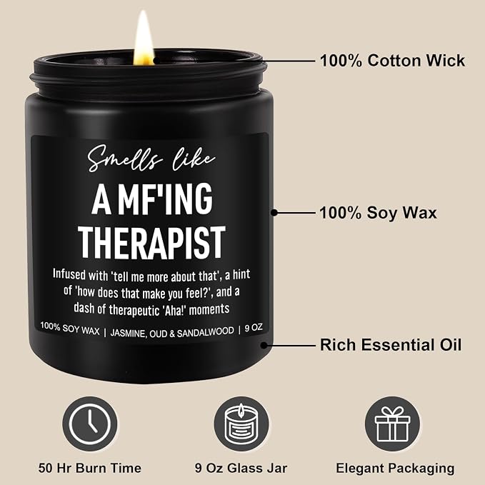 Younift Funny Scented Candle, Therapist Gifts, Therapy Office Decor & Must Haves, Occupational Therapy Gifts, Mental Health, Psychology Graduation, Therapist Appreciation Presents, Psychologist