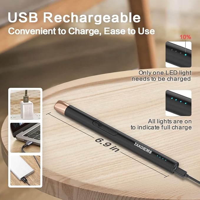 Candle Lighter, Electric USB Lighter with Upgraded LED Display Safety Switch, Rechargeable Flameless Windproof, Black
