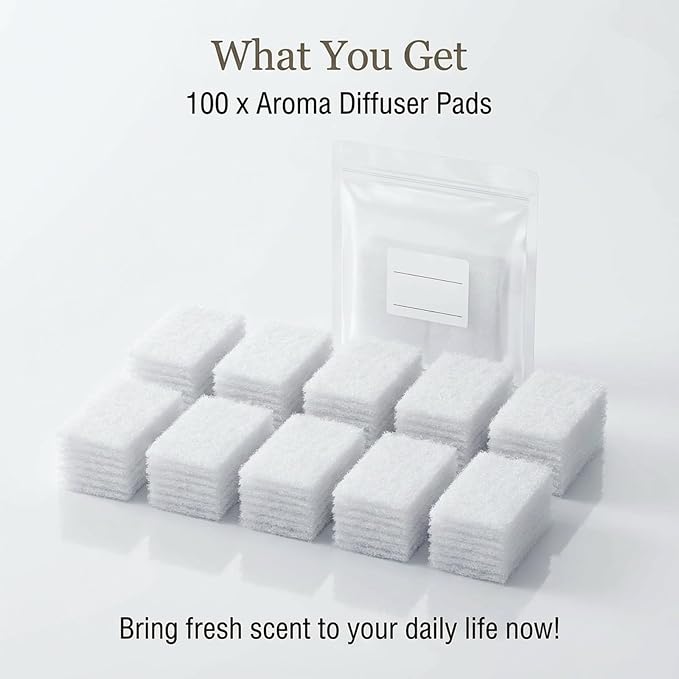 100 Pack Unscented Aroma Pads Aroma Oil Refill Pads White Aromatherapy Perfume Diffusers Microfibre Humidifier Pad Replacement for Home Electronic Equipment Locket Scent Ball Plug-in Diffuser