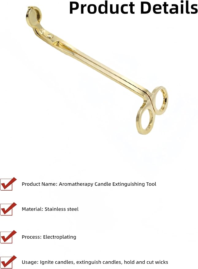 1 Pack Candle Wick Trimmer, Gold Wick Clipper Scissor Wick Cutter, Essential Tool for Candle Lovers/DIY Enthusiasts