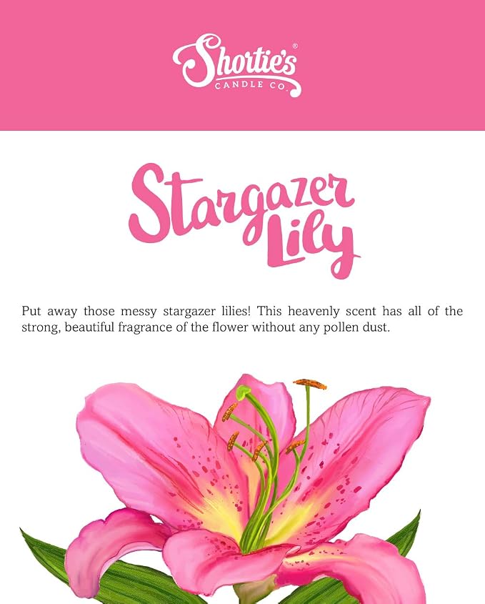 Shortie's Candle Company Stargazer Lily Premium Wax Melts - 3 Oz., Strong & Long Lasting, Non-Toxic - Made with Essential & Natural Oils - Formula 117