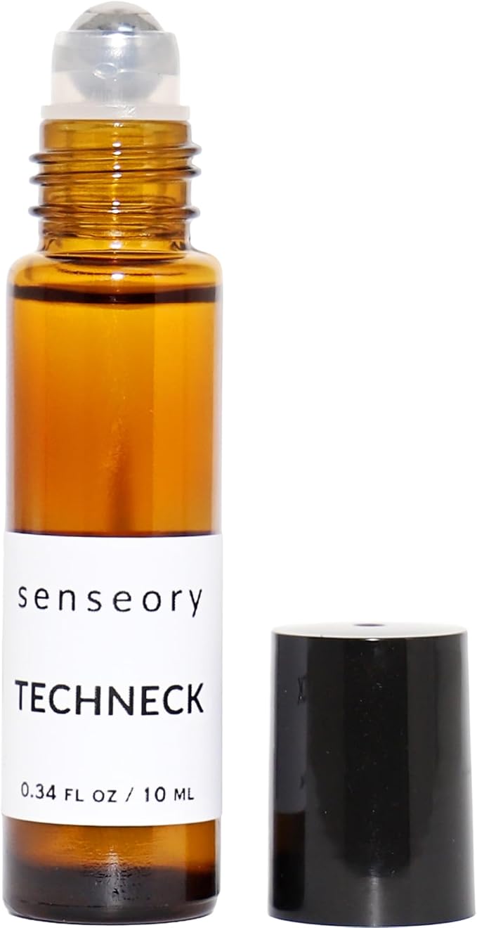 Tech-Neck Essential Oil Roll-On – Peppermint, White Camphor, Wintergreen & Scotch Pine Blend – Natural Aromatherapy for Energy, Focus & Refreshing Neck Relief – 10ml Roll-On