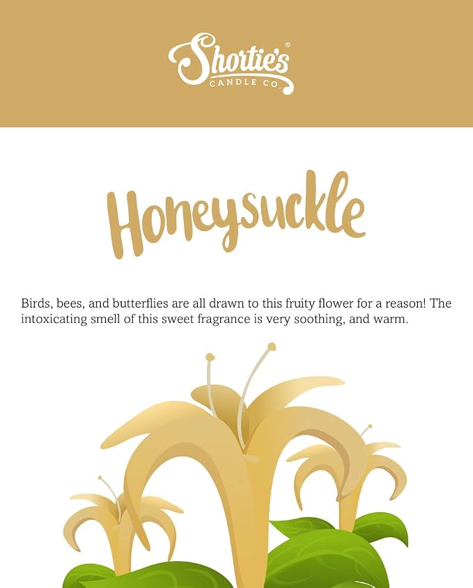 Shortie's Candle Company Pure Honeysuckle Premium Wax Melts - 3 Oz., Strong & Long Lasting, Non-Toxic - Made with Essential & Natural Oils - Formula 117
