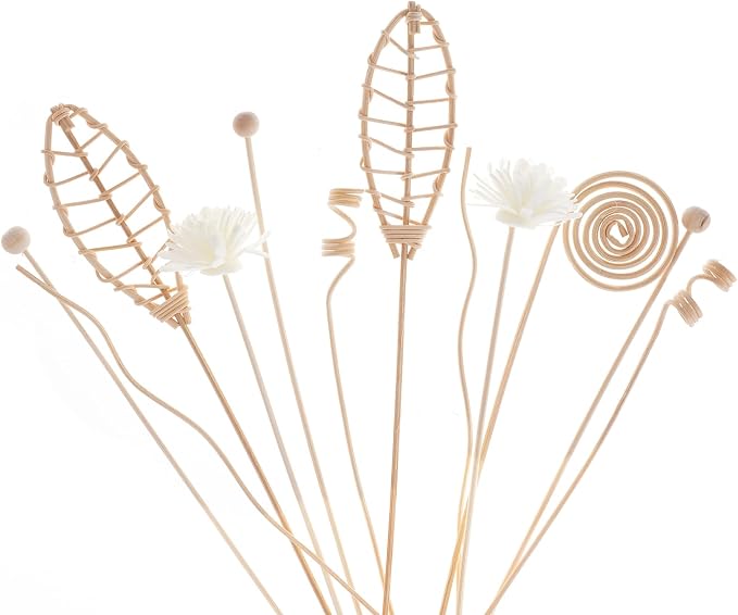 12 Pcs Reed Diffuser Sticks Rattan Flower Reed Fragrance Diffuser Set Diffuser Sticks for Office Home Decor