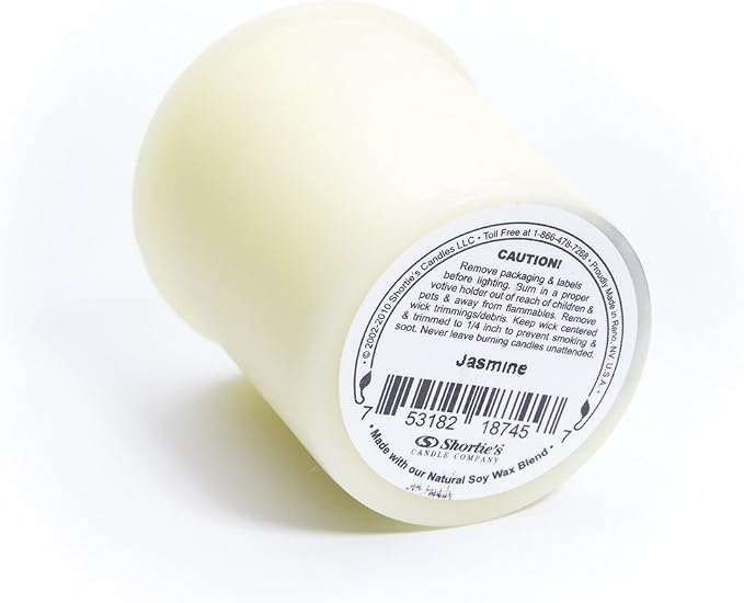 Pure Jasmine Soy Votive Candles - Scented with Essential & Natural Oils - 6 Yellow Natural Votive Candle Refills - Flower & Floral Collection