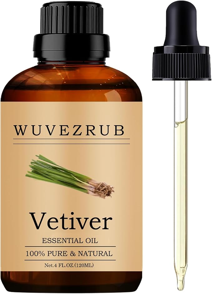 Vetiver Essential Oils 120ML, Pure Vetiver Essential Oil for Aromatherapy Diffuser - 4 Fl Oz