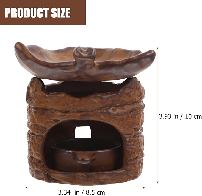 Decorative Incense Burner Censer for Aromatherapy Tea Ceremony Retro Desktop Ornament for Meditation Relaxation Multi-Purpose Essential Oil Stove Home Office Decor