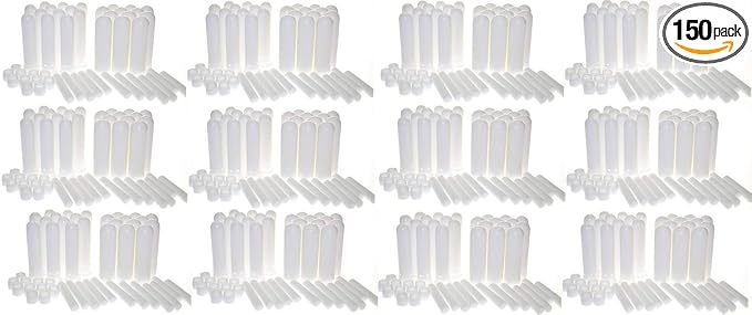 Wild Essentials Essential Oil Inhaler Tubes, Sticks (150 Pack), Wicks, Aromatherapy On The Go, Compact, Lightweight, Made in USA, Thick Medical Grade Plastic, Portable, Degradation Resistant, Premium