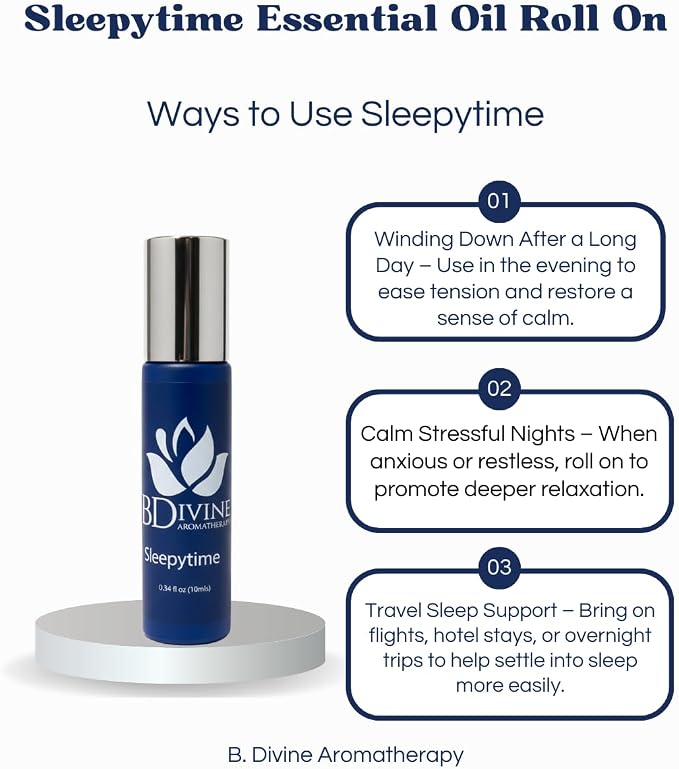 Essential Oil Roll-On – Natural Aromatherapy Blend in a Convenient Roller for Everyday Wellbeing (Sleepytime)