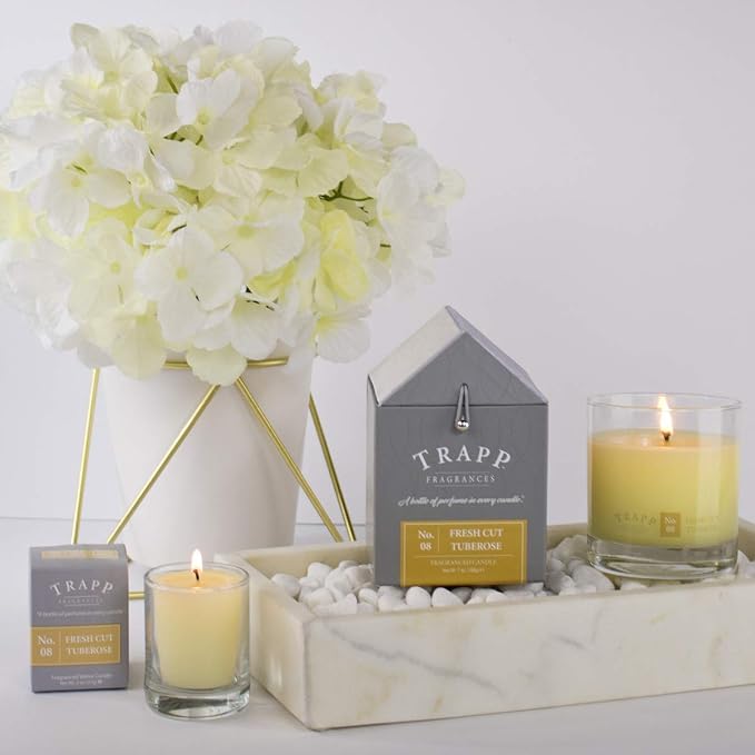 Trapp Signature Home Collection No. 8 Fresh Cut Tuberose Poured Scented Candle, 7-Ounce