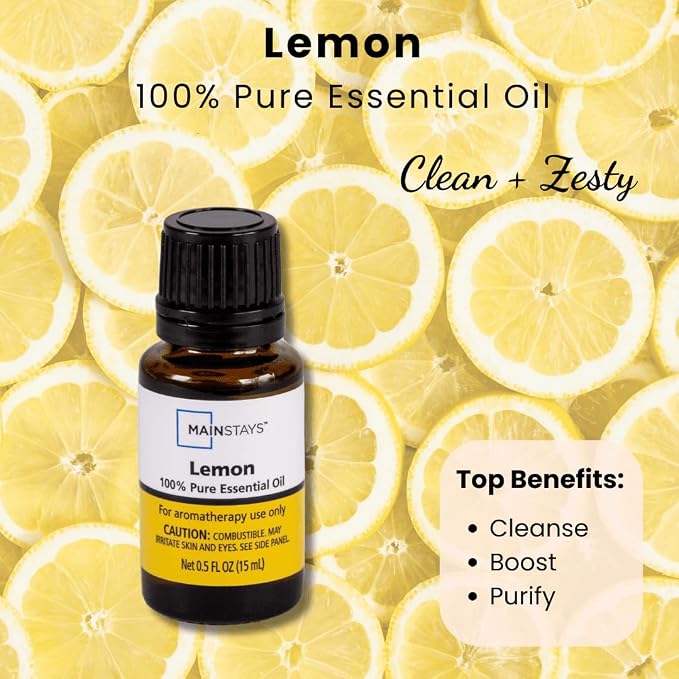 100% Pure Essential Oil, Lemon, 15 ml, Therapeutic Grade, for Use with Oil Diffusers. by; Mainstays (2 Pack)