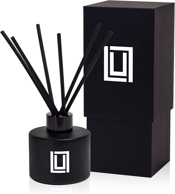 Lulu Candles | Reed Diffuser Set | Jasmine Infused Bergamot | 6 Reed Sticks | Scent Diffuser for Bedroom Bathroom Living Room & Office (4.2 FL Oz.)