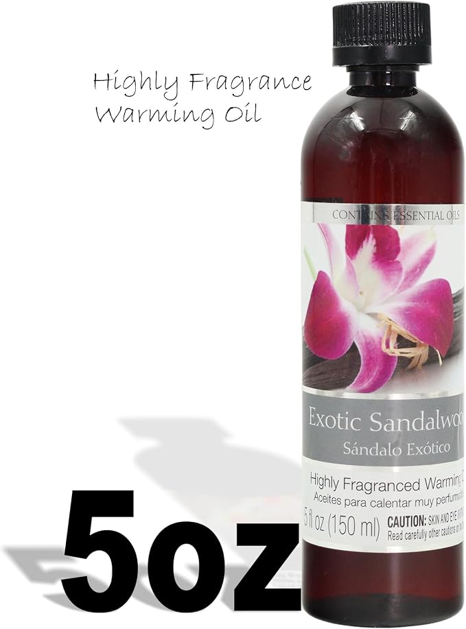 Hosley's Set of 2, 5 oz Exotic Sandalwood Fragrance Warming Oils. Ideal Gift for Weddings, spa, Reiki, Meditation, Bathroom Settings. P1