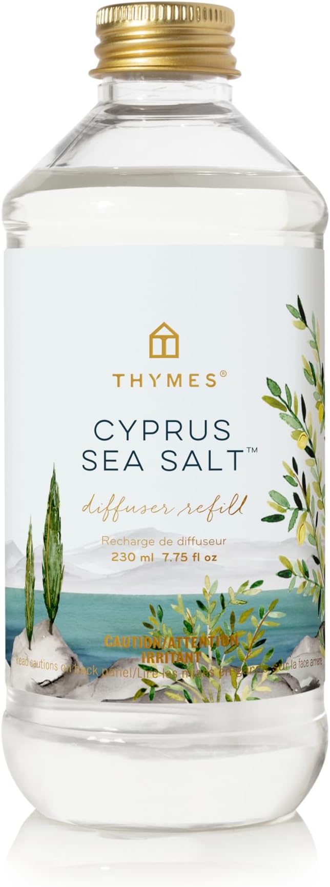 Thymes Reed Diffuser Oil Refill – Fragrance Oil for Diffuser Refill – Flameless Home Fragrance Products – Home Luxury Scents with Notes of Rosemary, Sage, & Amalfi Lemon (Cyprus Sea Salt, 7.75 fl oz)