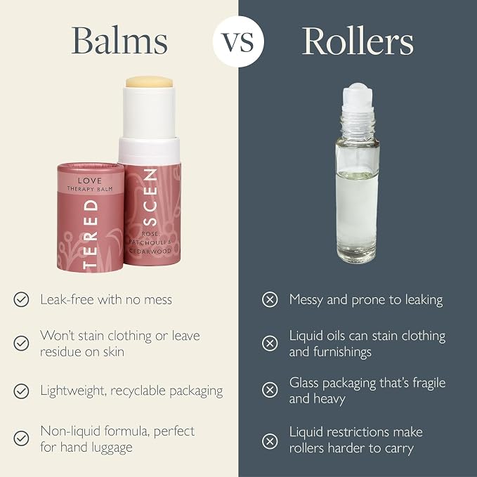 Scentered Aromatherapy Balm Stick - Love - Rose Essential Oils Rub On for Emotional Regulation & Balance with Ylang Ylang & Cedarwood - Gifts for Valentines Day for Her